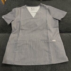 Figs Technical Collection Gray Scrub Top